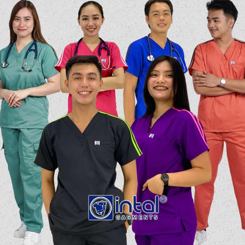 SCRUB SUIT CARGO 6-Pocket Pants ACTIVEWEAR UNISEX SCRUBS Premium Quality Scrubsuits 031B Set by INTAL GARMENTS