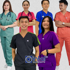 SCRUB SUIT CARGO 6-Pocket Pants ACTIVEWEAR UNISEX SCRUBS Premium Quality Scrubsuits 031B Set by INTAL GARMENTS