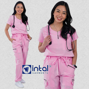 INTAL SCRUBSUIT 089 ELITE PRO VALORHEART Zip-Up Neck 4-Way Stretchfine Fab Smartfit Cargo 11-Pocket
