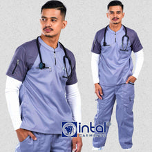 INTAL SCRUBSUIT 075 PRIMO EMPATHY Zip-Up Chino Collar Shoulder Combi 8-Pocket Cargo Stylish Pants