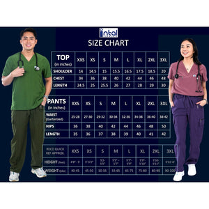 INTAL SCRUBSUIT 080 ELITE PRO RESILIENT V-Neck Duo Tone 4-Way Stretchfine Fab Smartfit 11-Pock Cargo
