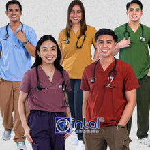 INTAL SCRUBSUIT 080 ELITE PRO RESILIENT V-Neck Duo Tone 4-Way Stretchfine Fab Smartfit 11-Pock Cargo