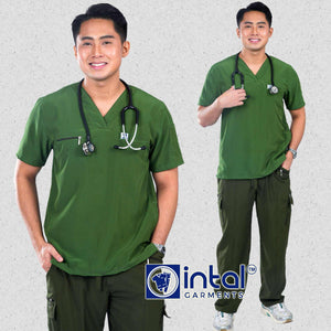 INTAL SCRUBSUIT 080 ELITE PRO RESILIENT V-Neck Duo Tone 4-Way Stretchfine Fab Smartfit 11-Pock Cargo