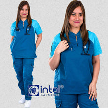 INTAL SCRUBSUIT 075 PRIMO EMPATHY Zip-Up Chino Collar Shoulder Combi 8-Pocket Cargo Stylish Pants