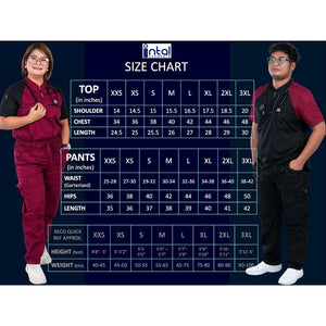 INTAL SCRUBSUIT 075 PRIMO EMPATHY Zip-Up Chino Collar Shoulder Combi 8-Pocket Cargo Stylish Pants