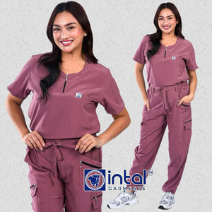 INTAL SCRUBSUIT 089 ELITE PRO VALORHEART Zip-Up Neck 4-Way Stretchfine Fab Smartfit Cargo 11-Pocket