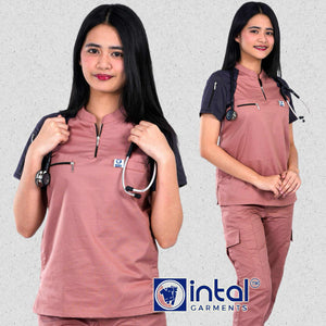 INTAL SCRUBSUIT 075 PRIMO EMPATHY Zip-Up Chino Collar Shoulder Combi 8-Pocket Cargo Stylish Pants
