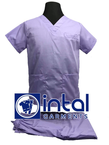 INTAL SCRUBSUIT 01A HIGH QUALITY Classic V-Neck Regular 4 Pocket Pants Unisex Scrubs - ORCHID VIOLET