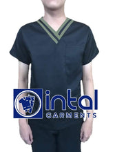 SCRUB SUITS High Quality SS_01C Polycotton by INTAL GARMENTS Color Midnight Blue - Russian Green