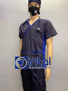 Scrub Suit High Quality Medical Doctor Nurse Scrubsuit Set B Cargo 6 Pocket Pants Unisex Scrubs 13