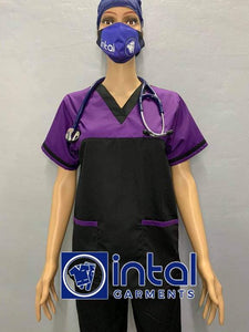 Scrub Suit High Quality Medical Doctor Nurse Scrubsuit Set A Regular 4 Pocket Pants Unisex Scrubs 03D