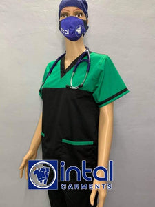 Scrub Suit High Quality Medical Doctor Nurse Scrubsuit Set A Regular 4 Pocket Pants Unisex Scrubs 03D