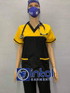 Scrub Suit High Quality Medical Doctor Nurse Scrubsuit Set A Regular 4 Pocket Pants Unisex Scrubs 03D