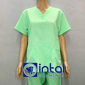 Scrub Suit High Quality Made Katrina POLYESTER Scrubsuit Set A Regular 2 Pocket Unisex Scrubs 01