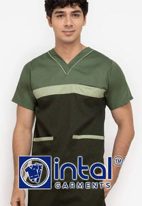 Scrub Suit High Quality Medical Doctor Nurse Scrubsuit Regular/Jogger 4 Pocket Pants or Cargo 6 Pocket Pants Unisex Scrubs 03B Olive Green-Army Green