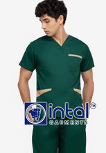 Scrub Suit High Quality Medical Doctor Nurse Scrub suit Regular/Jogger 4 Pocket Pants Unisex Scrubs 01B Forest Green-Khaki