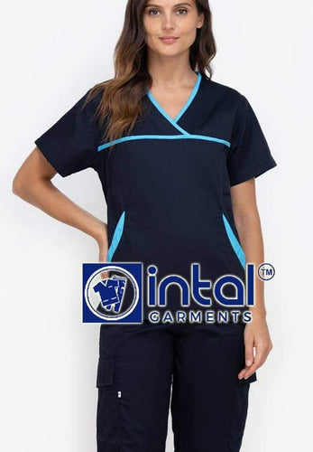 Scrub Suit High Quality Medical Doctor Nurse Scrubsuit Cargo 6 Pocket Pants Unisex Scrubs 12 Midnight Blue-BDF