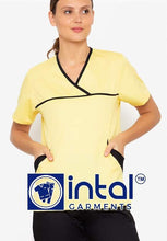 Scrub Suit High Quality Medical Doctor Nurse Scrubsuit Cargo 6 Pocket Pants Unisex Scrubs 12 Yellow-Black