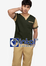 Scrub Suit High Quality Medical Doctor Nurse Scrubsuit Regular/Jogger 4 Pocket Pants Unisex Scrubs 01D Army Green-Khaki