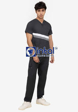 Scrub Suit High Quality Medical Doctor Nurse Scrubsuit Cargo 6 Pocket Pants Unisex Scrubs 15B Charcoal Grey