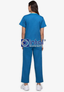 SCRUBSUIT 03I Classic V-Neck Lhacose Cotton Regular/Jogger 4-Pocket Pants Sapphire & Aqua Blue