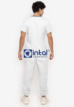 Scrub Suit High Quality Medical Doctor Nurse Scrubsuit Regular/Jogger 4 Pocket Pants Unisex Scrubs 01I White-Black