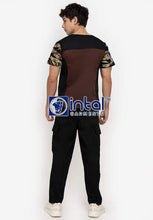 Scrub Suit High Quality Medical Doctor Nurse Scrubsuit Cargo 6 Pocket Pants Unisex Scrubs 09D Chocolate Brown-Khaki Camouflage