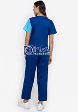 Scrub Suit High Quality Medical Doctor Nurse Scrubsuit Regular 4 Pocket Pants Unisex Scrubs 11 Admiral Blue-BDF