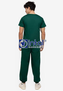 Scrub Suit High Quality Medical Doctor Nurse Scrub suit Regular/Jogger 4 Pocket Pants Unisex Scrubs 01B Forest Green-Khaki