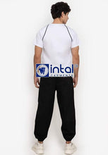 Scrub Suit High Quality Medical Doctor Nurse Scrubsuit Jogger 4 Pocket Pants Unisex Scrubs 05C White-Black