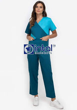 Scrub Suit High Quality Medical Doctor Nurse Scrubsuit Regular 4 Pocket Pants Unisex Scrubs 11 Teal Blue-Aqua Blue