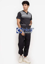 Scrub Suit High Quality Medical Doctor Nurse Scrubsuit Regular/Jogger 4 Pocket Pants Unisex Scrubs 03C Charcoal Light Grey