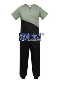 Scrub Suit High Quality Medical Doctor Nurse Scrubsuit Cargo 6 Pocket Pants Unisex Scrubs 15A Olive Green-Sage Green