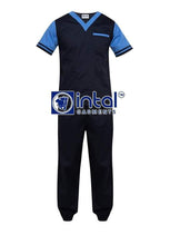 Scrub Suit High Quality Medical Doctor Nurse Scrubsuit Regular/Jogger 4 Pocket Pants Unisex Scrubs 01D Midnight Azure Blue