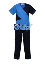 Scrub Suit High Quality Medical Doctor Nurse Scrubsuit Regular/Jogger 4 Pocket Pants or Cargo 6 Pocket Pants Unisex Scrubs 11 Azure Blue-Midnight Blue