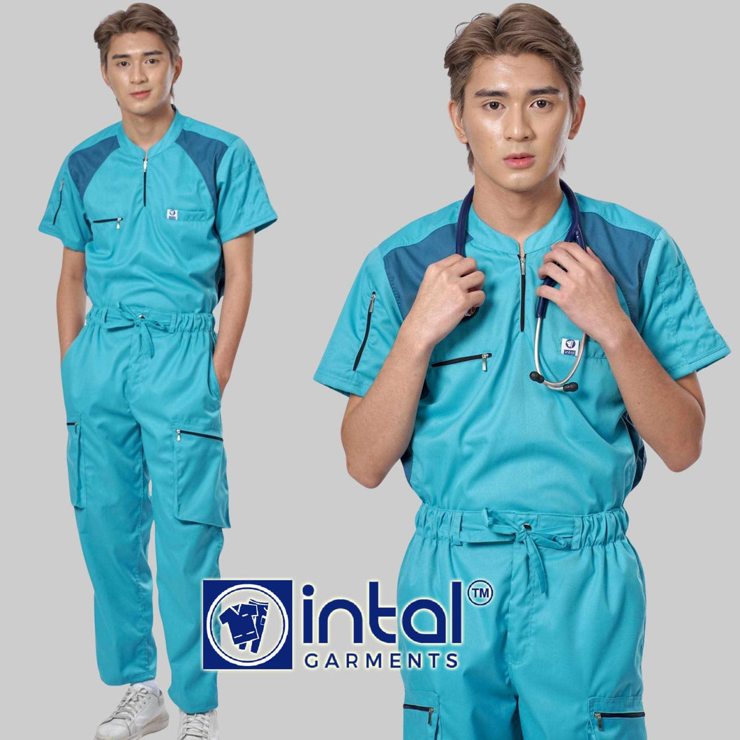 INTAL SCRUBSUIT 056 ALTA MAGALING Zip-Up Chino Collar Two-Tone Quality Cargo Bag 6-Pockets Belt Loop Unisex Quality Scrubs