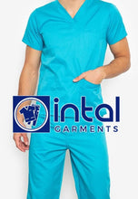 SCRUB SUIT High Quality SS_01A Polycotton by INTAL GARMENTS Color Aqua Blue