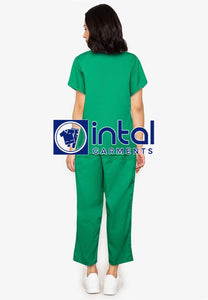 SCRUB SUIT High Quality SS_01A Polycotton by INTAL GARMENTS Color Emerald Green