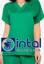 SCRUB SUIT High Quality SS_01A Polycotton by INTAL GARMENTS Color Emerald Green