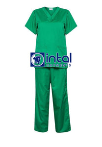 SCRUB SUIT High Quality SS_01A Polycotton by INTAL GARMENTS Color Emerald Green