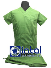 SCRUB SUITS High Quality SS_01A Polycotton by INTAL GARMENTS Color Fern Green