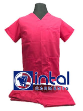 SCRUB SUITS High Quality SS_01A Polycotton by INTAL GARMENTS Color Red