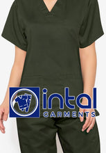 SCRUB SUIT High Quality SS_01A Polycotton by INTAL GARMENTS Color Military Green