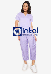 SCRUB SUIT High Quality SS_01A Polycotton by INTAL GARMENTS Color Orchid Violet