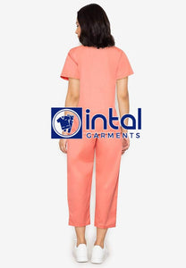 SCRUB SUIT High Quality SS_01A Polycotton by INTAL GARMENTS Color Peach