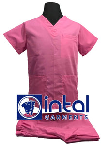 SCRUB SUITS High Quality SS_01A Polycotton by INTAL GARMENTS Color Rose Pink