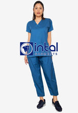 SCRUB SUIT High Quality SS_01A Polycotton by INTAL GARMENTS Color Sapphire Blue