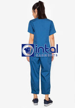 SCRUB SUIT High Quality SS_01A Polycotton by INTAL GARMENTS Color Sapphire Blue