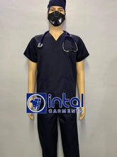 SCRUB SUIT High Quality SS_01A Polycotton by INTAL GARMENTS Color Midnight Blue
