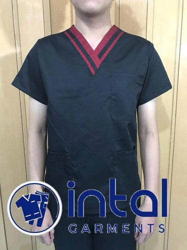 SCRUB SUITS High Quality SS_01C Polycotton by INTAL GARMENTS Color Midnight Blue - Maroon